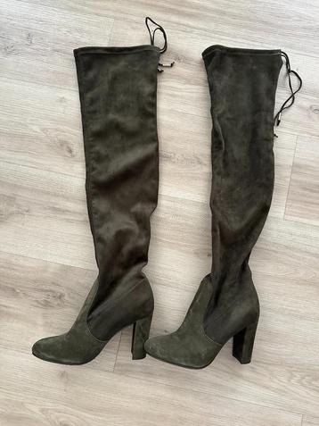 Manfield Suède-Look Overknee Laarzen met Hak maat 39 beschikbaar voor biedingen