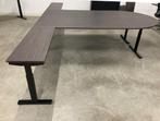 Duo bureauopstelling - 400x240cm - Dark Oak/Zwart, Ophalen, In hoogte verstelbaar, Nieuw