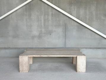 Vintage travertine coffeetable, ruw, mid century beschikbaar voor biedingen