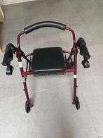 Glardian rode rollator in hoogte verstelbaar., Ophalen of Verzenden, Opvouwbaar, Zo goed als nieuw