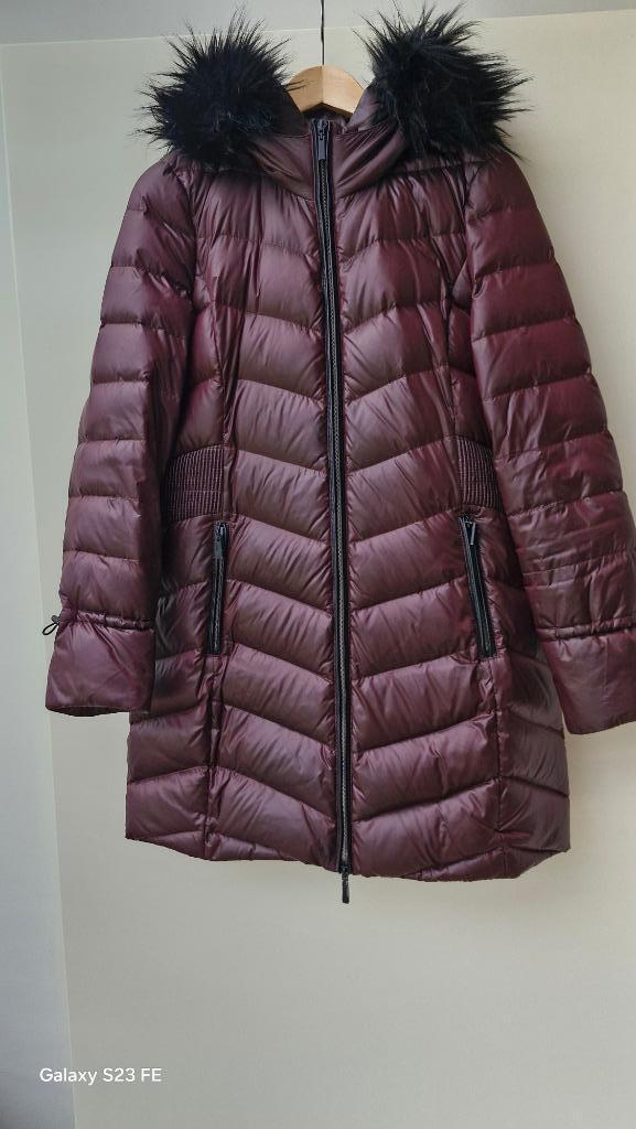Winterjas met capuchon, bordeaux, mt40, Kleding | Dames, Jassen | Winter, Zo goed als nieuw, Maat 38/40 (M), Bruin, Verzenden