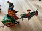 Vintage Opwindbaar Speelgoed - Clown met Ezel, Antiek en Kunst, Ophalen of Verzenden