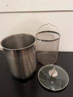 Aspergepan smal met glazen deksel, Ophalen of Verzenden, Zo goed als nieuw, Rvs, Koekenpan of Braadpan