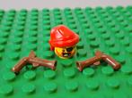 Lego Pirates piratenhoofd met ooglap en 2 flintlock pistolen, Ophalen of Verzenden, Gebruikt, Losse stenen, Lego