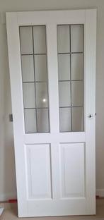 Binnendeur wit glas, Doe-het-zelf en Verbouw, Deuren en Horren, Gebruikt, 80 tot 100 cm, Binnendeur, Ophalen of Verzenden