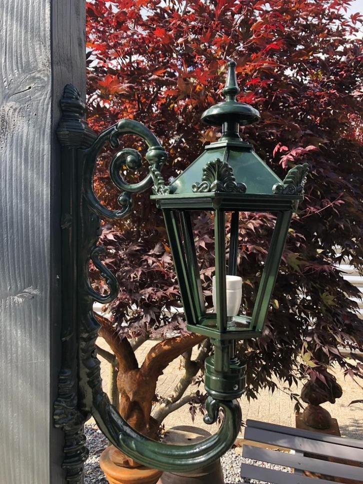 Prachtige landelijke buitenlamp Maastricht, donkergroen, Antiek en Kunst, Antiek | Lampen, Ophalen of Verzenden