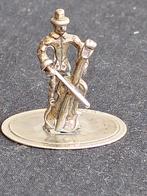Zilveren Miniatuur Cellospeler met Leeuw, Antiek en Kunst, Ophalen of Verzenden