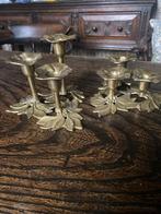 Twee bronzen kandelaars, Ophalen of Verzenden, Koper of Brons