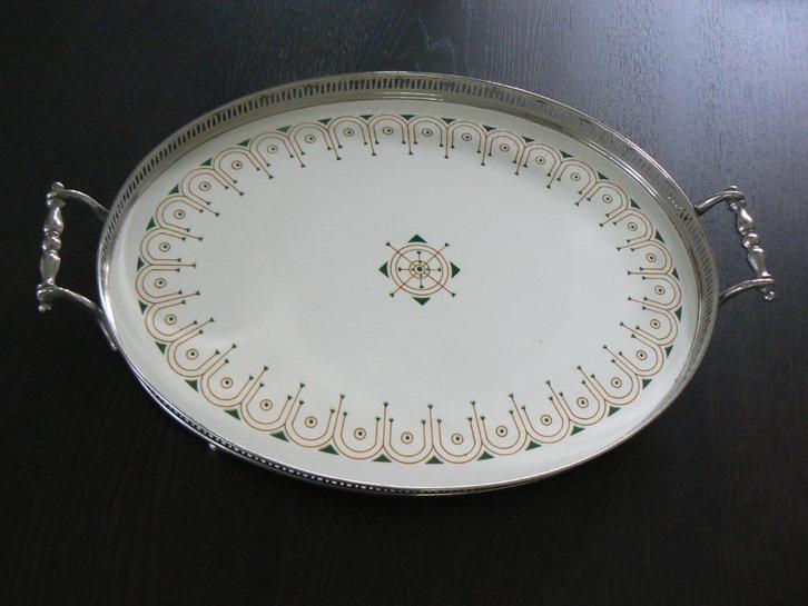 Dienblad op bolpootjes porselein blad Art-deco   NU 55 EURO, Antiek en Kunst, Antiek | Porselein, Ophalen