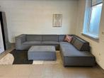 By Sidde - Steel Grey - Hoekbank + Hocker - Nette Staat, Huis en Inrichting, Banken | Bankstellen, Ophalen of Verzenden, Zo goed als nieuw