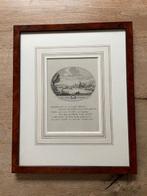 Originele kopergravure "Gezicht op de stad Muiden" ingelijst, Ophalen of Verzenden