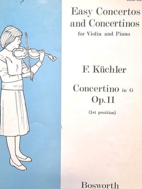 F. Kuchler. Concertino in G. Op 11. Viool / Piano., Muziek en Instrumenten, Bladmuziek, Gebruikt, Thema, Klassiek, Piano, Viool of Altviool