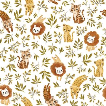 Sale Kinderbehang Behang Schattige Jungle Dieren Lilipinso beschikbaar voor biedingen