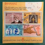 Bahamas : 100jaar TBC ontdekking 1982 vel met Nassau stempel, Postzegels en Munten, Verzenden, Overige thema's