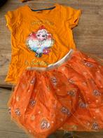 Oranje shirt en rokje voor Koningsdag van Frozen Elsa, Meisje, Ophalen of Verzenden, Zo goed als nieuw