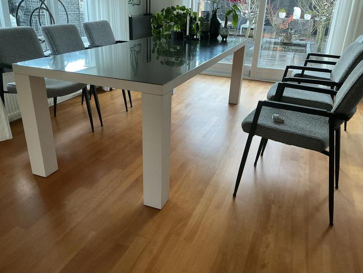 Gebruikte Eettafel - 1x2.4 meter, Huis en Inrichting, Tafels | Eettafels, Gebruikt, 50 tot 100 cm, 200 cm of meer, Vijf personen of meer