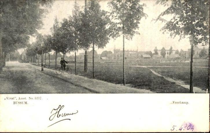 Bussum - Veerkamp, Verzamelen, Ansichtkaarten | Nederland, Gelopen, Noord-Holland, Voor 1920, Ophalen of Verzenden