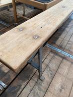 Stoere verandabank bank met hout en metalen onderstel, Ophalen