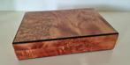 Mooie houten doos humidor met wortelhoutfineer, Antiek en Kunst, Ophalen of Verzenden