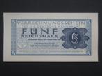 5 Reichsmark 1944 Duitsland Wehrmacht WW2 (01) UNC, Postzegels en Munten, Verzenden, Duitsland, Los biljet