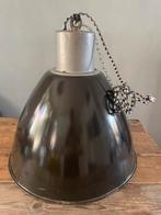 Grote industriële zwart emaille hanglamp, Ophalen, Gebruikt, 50 tot 75 cm