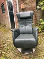 Sta op stoel donker groen, Huis en Inrichting, Fauteuils, Ophalen, Gebruikt, Minder dan 75 cm, Leer