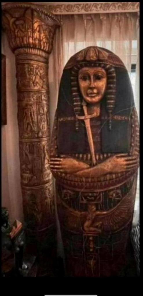 Unieke Egyptische  Sarcofaag  Kast, Antiek en Kunst, Kunst | Niet-Westerse kunst, Ophalen
