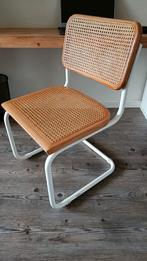 2x Breuer Cesca buisframe stoel rotan webbing wit frame hout, Vintage Bauhaus design, Riet of Rotan, Twee, Ophalen of Verzenden