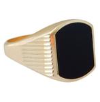 Grote 14 karaat Gouden Zegelring Herenring Ring met Onyx, 20 of groter, Heer, Nieuw, Ophalen of Verzenden