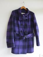 Esprit 85% wollen mantel winterjas paars zwarte ruit maat 38, Kleding | Dames, Jassen | Winter, Maat 38/40 (M), Paars, Ophalen of Verzenden