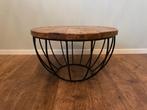 Leuk industrieel bijzettafeltje, Huis en Inrichting, Tafels | Salontafels, Ophalen, Gebruikt, Rond, 50 tot 100 cm