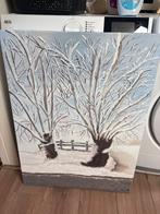Winterlandschap Schilderij, Oorspronkelijke maker, Ophalen of Verzenden, Zo goed als nieuw, Schilderij