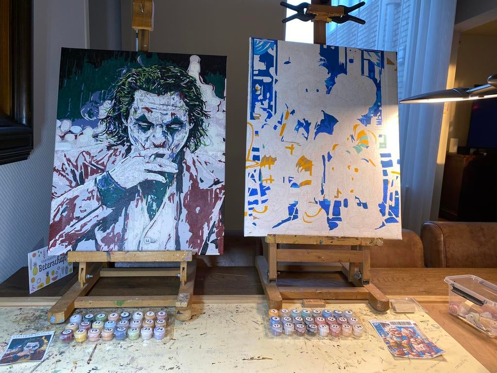 Schilderijen 50 x 40 cm, handgeschilderd, Antiek en Kunst, Kunst | Schilderijen | Modern, Ophalen