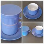 Kopje/schoteltje/koffiefilter blauw, Gebruikt, Ophalen of Verzenden, Overige stijlen, Kop(pen) en/of Schotel(s)