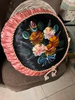 Prachtig Frans sier  kussen  Handgeschilder op zijde, Ophalen of Verzenden