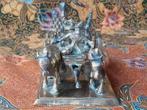 Mooi antiek koper beeldje uit India van een ossenkar 13,3 cm, Antiek en Kunst, Ophalen of Verzenden