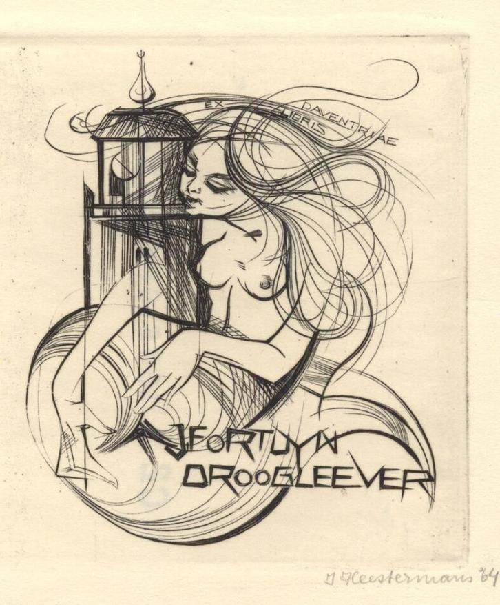 2108 Ex Libris Nederland : Ineke Heestermans, 1964, Antiek en Kunst, Kunst | Etsen en Gravures, Verzenden