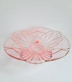 Art Deco floral rozaline roze glazen fruitschaal, Ophalen of Verzenden