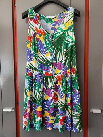 Prachtige Gekleurde Vintage Zomerjurk van St. Michael XL beschikbaar voor biedingen
