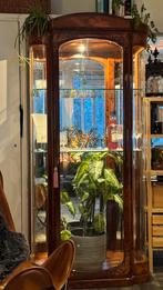 Antieke Vitrinekast met Gebogen Glas, Antiek en Kunst, Ophalen