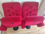 vintage rood velours bioscoopstoelen, Huis en Inrichting, Fauteuils, Ophalen, Gebruikt