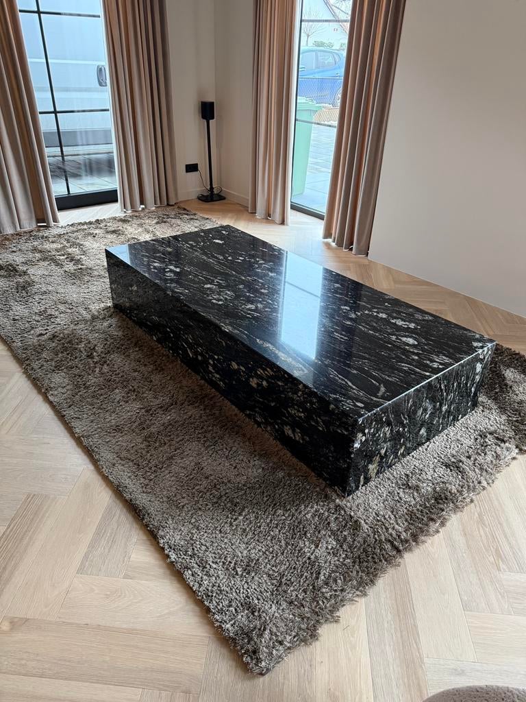Salontafel blok massief graniet Cosmos Black 200x90x40 cm, Ophalen, 100 tot 150 cm, 50 tot 100 cm, Zo goed als nieuw