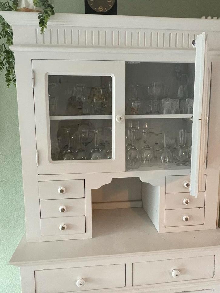 Vintage Buffetkast met Glazen Deuren, Antiek en Kunst, Antiek | Meubels | Kasten, Ophalen