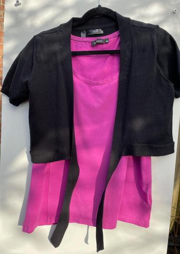 ZGAN Zwart vestje ‘bolero’ striksluiting. K mouw, mt 40/42 beschikbaar voor biedingen
