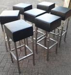 Lederen barkrukken met Chrome onderstel 7 stuks, Ophalen, 5 krukken of meer, Met voetsteun, 60 tot 90 cm