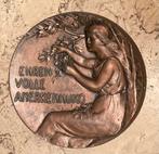 Echte anonieme Jugendstil-achtige bronzen wandplaquette, Postzegels en Munten, Penningen en Medailles, Ophalen of Verzenden, Brons