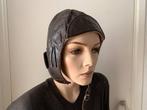 Antiek stofkap leren helm pilotenhelm solexhelm, Ophalen of Verzenden, Gebruikt, Medium