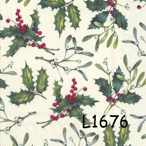 Servetten decoupage/bullet journal – hulst & maretak L1676, Hobby en Vrije tijd, Knutselen, Nieuw, Materiaal, Verzenden