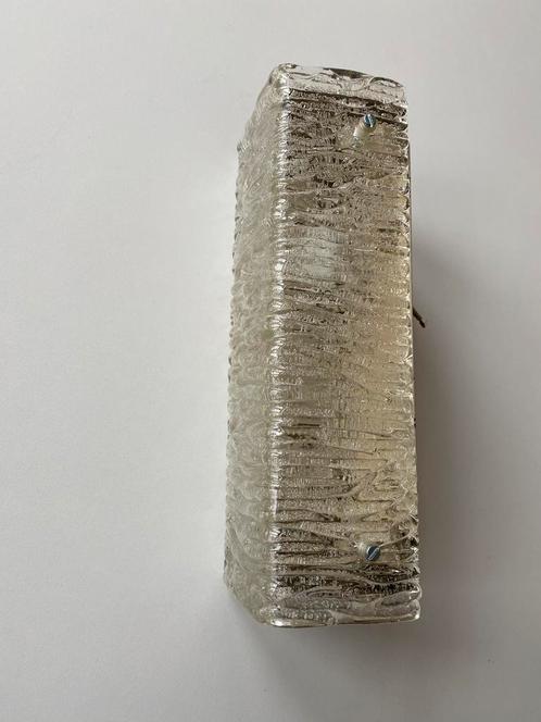 Iced glass badkamer wandlamp , jaren 70, Huis en Inrichting, Lampen | Wandlampen, Gebruikt, Glas, Metaal, Ophalen of Verzenden