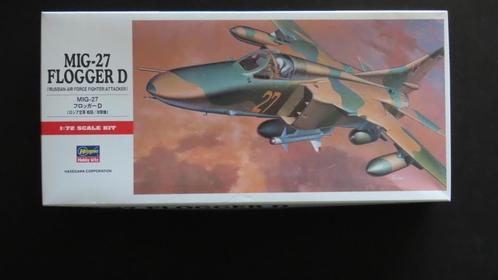 Mig-27 Flogger D Hasegawa, Hobby en Vrije tijd, Modelbouw | Vliegtuigen en Helikopters, Nieuw, Vliegtuig, 1:72 tot 1:144, Hasegawa